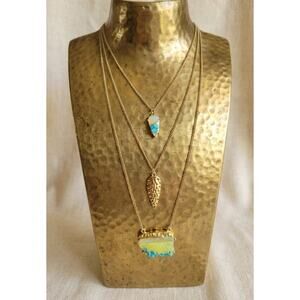 Bohemian Necklace Gold‎ Multi-Strand Hammered Arrowhead Fashion Jewelry